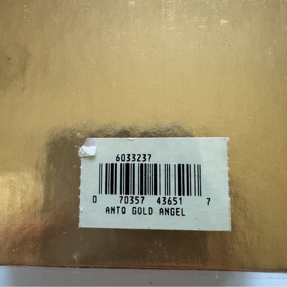 Gorham Crystal Antique Gold Angel Christmas Ornament With Box - Picture 3 of 6